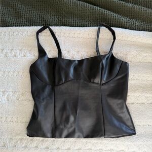 Elegant Black Leather Top